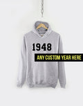 Custom Birthday Shirt - Any Birth Year Custom Printed Hoodie - Custom Birthday Gift Sweatshirt