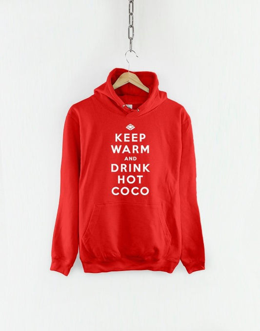 Kids Christmas Hoodie - Keep Warm And Drink Hot Chocolate Festive Childrens Sweater