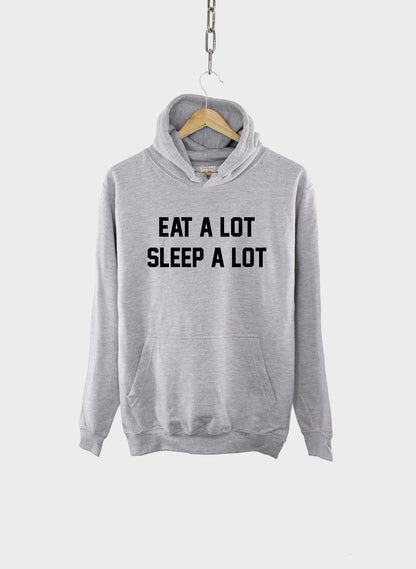Funny Eat A Lot Sleep A Lot Hoodie - Lazy Father Christmas Gift