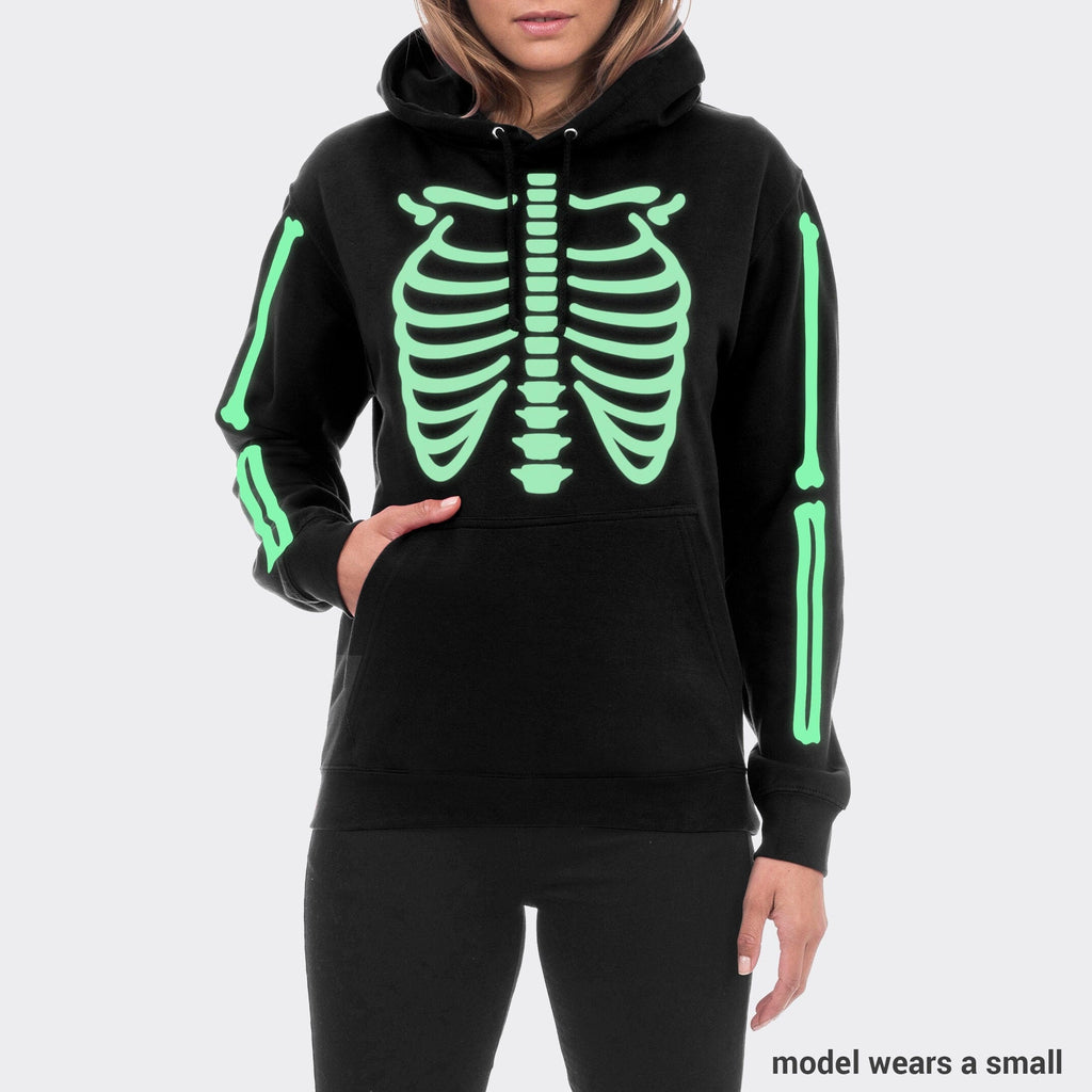 Family Skeleton Hoodies - Family Halloween Party Costume - Halloween Outfit - White Skeleton / Glow In The Dark Skeleton Hoodie