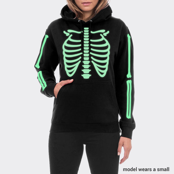 Family Skeleton Hoodies - Family Halloween Party Costume - Halloween Outfit - White Skeleton / Glow In The Dark Skeleton Hoodie