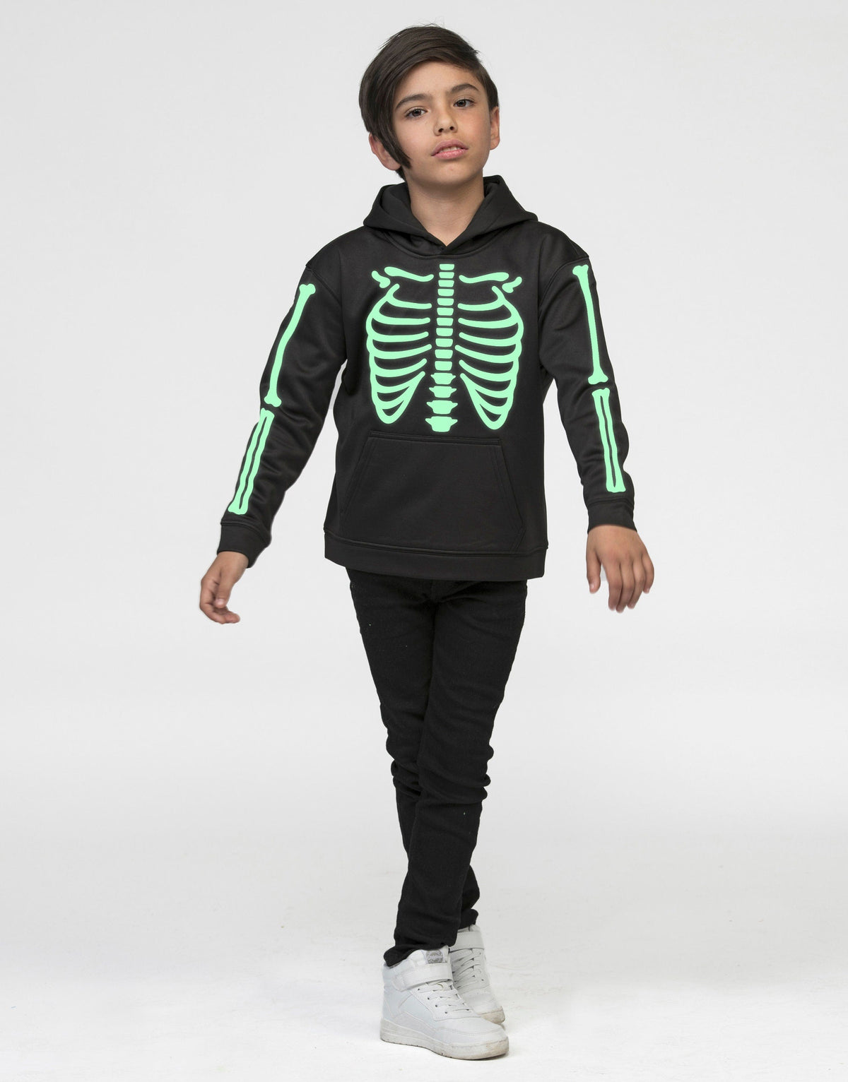Family Skeleton Hoodies - Family Halloween Party Costume - Halloween Outfit - White Skeleton / Glow In The Dark Skeleton Hoodie