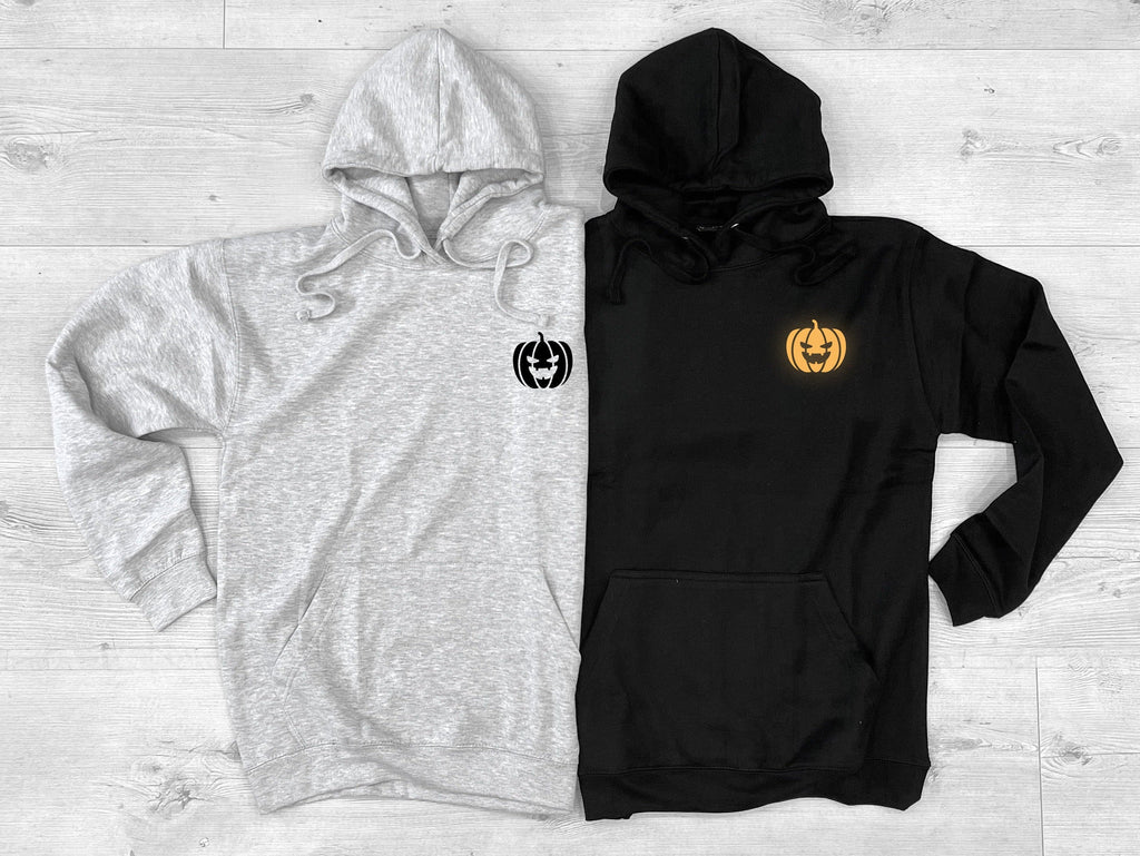 Pumpkin Hoodie - Glow In The Dark Halloween Hoodie - Cute Pumpkin Hoodie - Orange Pumpkin Hoody - Halloween Pumpkin Hoodie