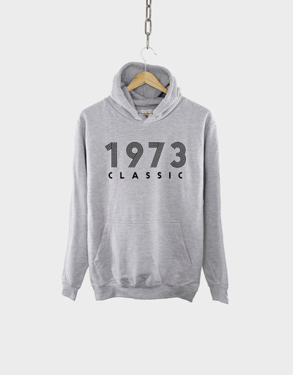 1973 Classic Retro 50th Birthday Hoodie Shirt - Mens Husband Brother Birth Year Numbers Hoody
