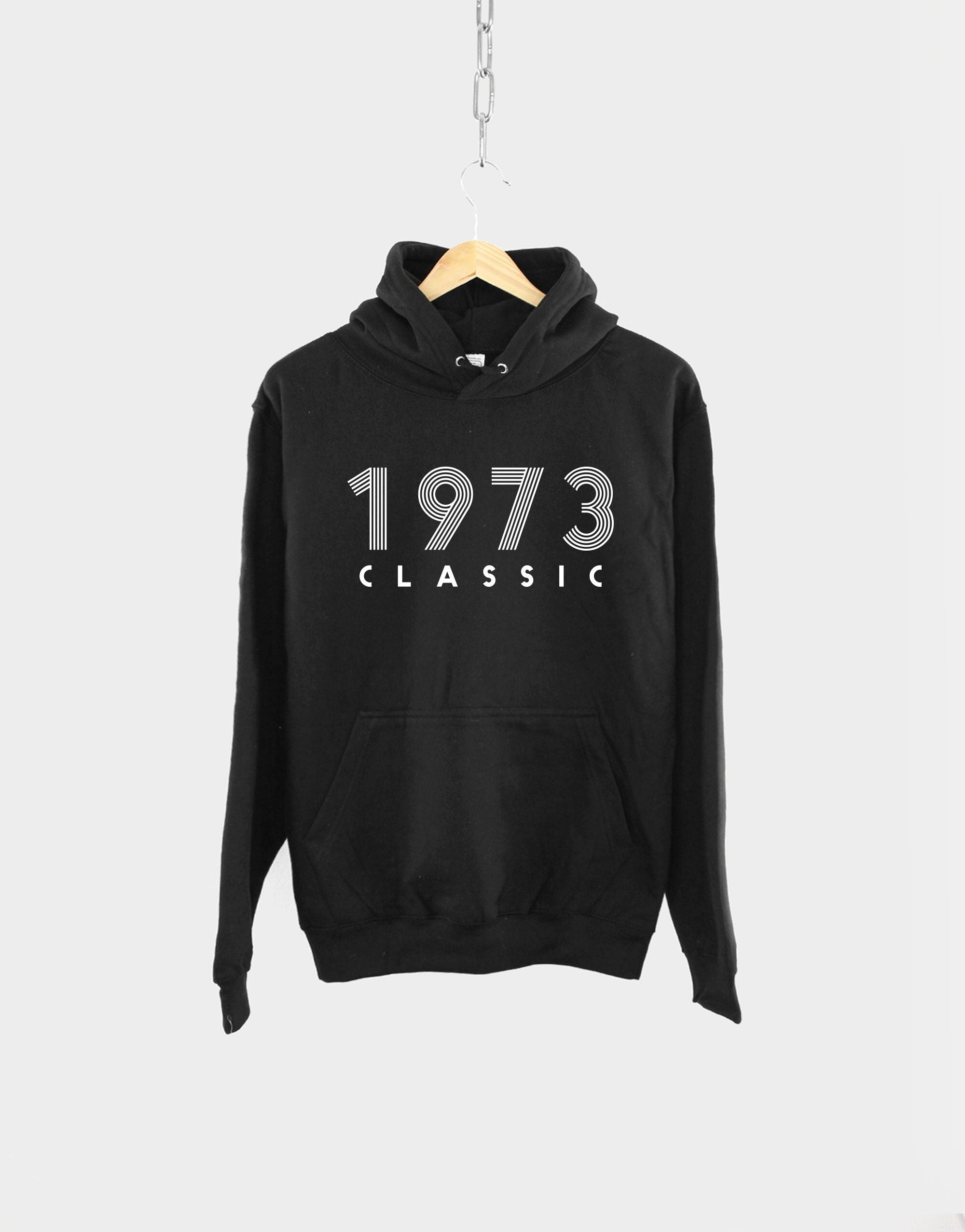 1973 Classic Retro 50th Birthday Hoodie Shirt - Mens Husband Brother Birth Year Numbers Hoody